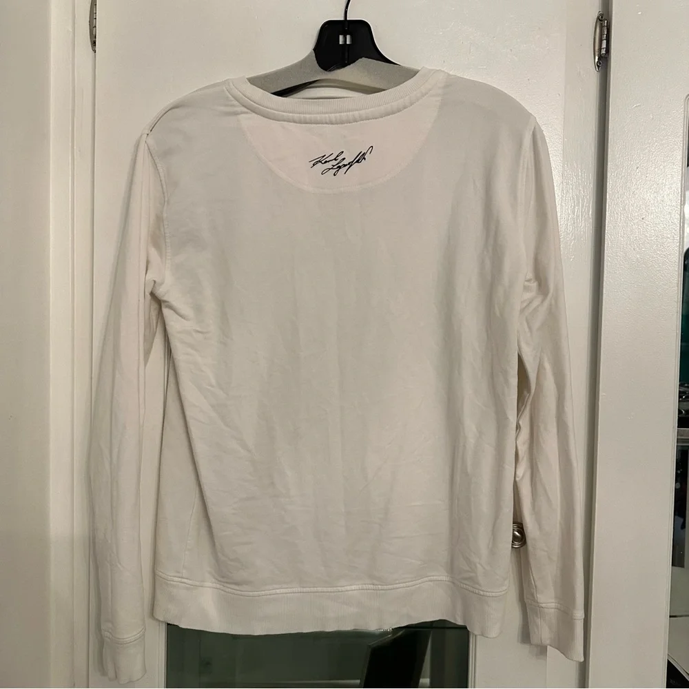 Karl Lagerfeld White Sweatshirt with Iconic Graphic - Picture 6 of 7